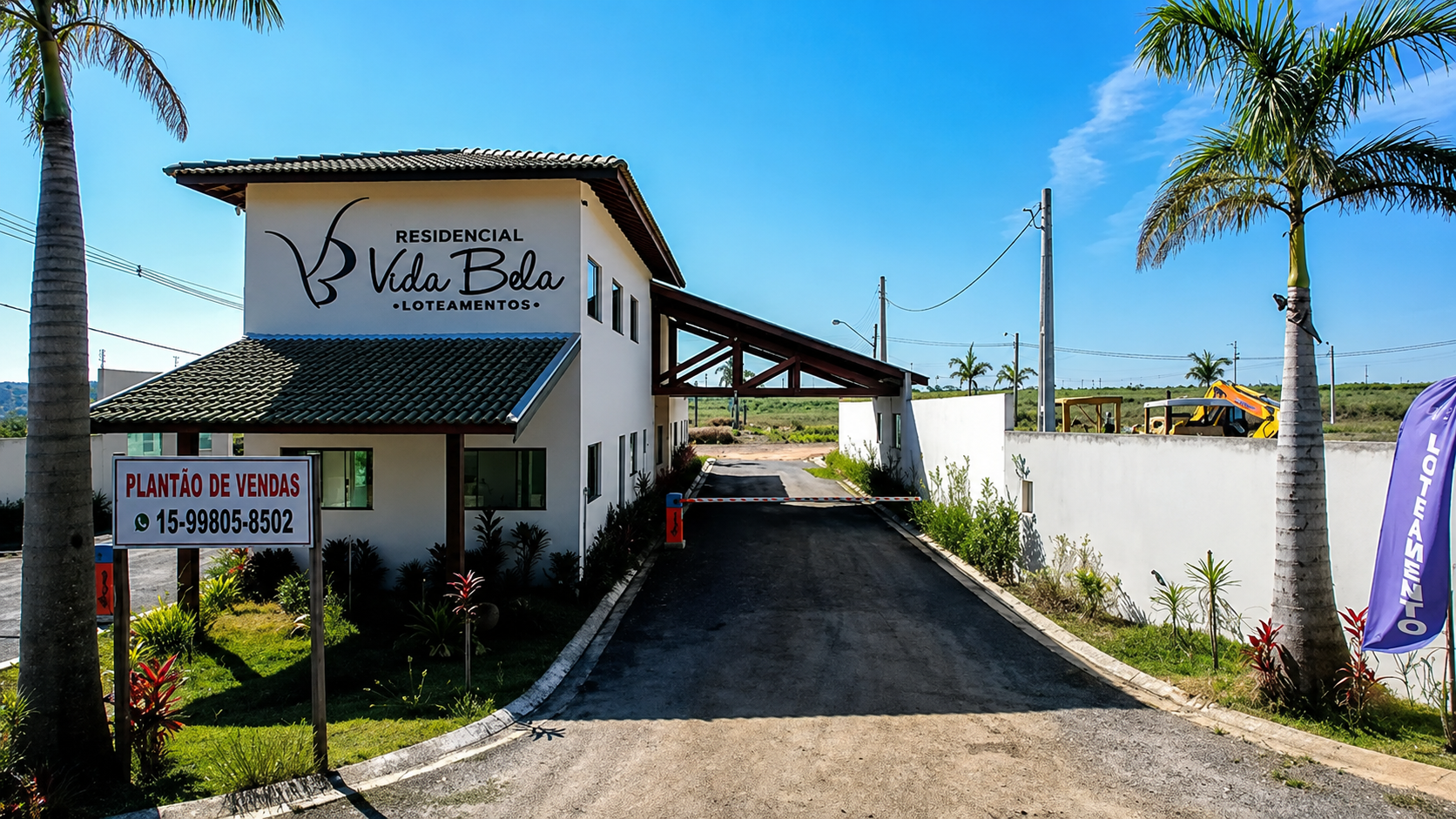 Portaria do Residencial Vida Bela em Quadra, SP